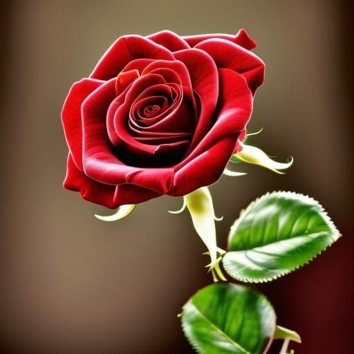 Hyperrealistic Red Rose with Dark Background