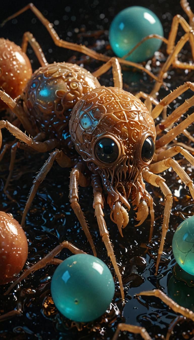 Surreal Bioluminescent Organisms in Cinematic Horror Style