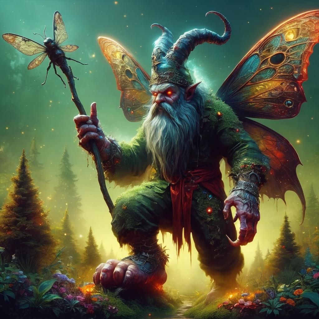 Satanic Mr. Gnome Drives Away Evil Spirit