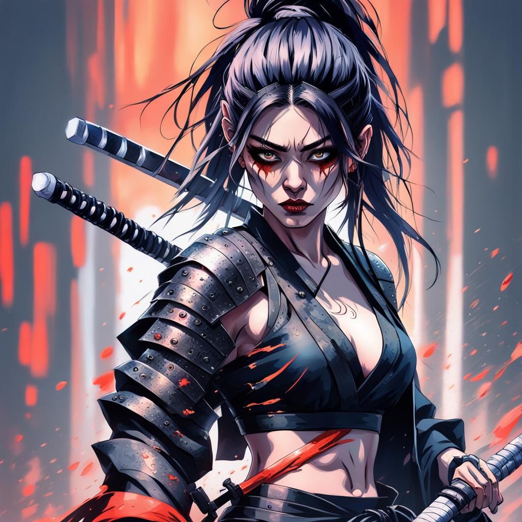 Fierce goth samurai
