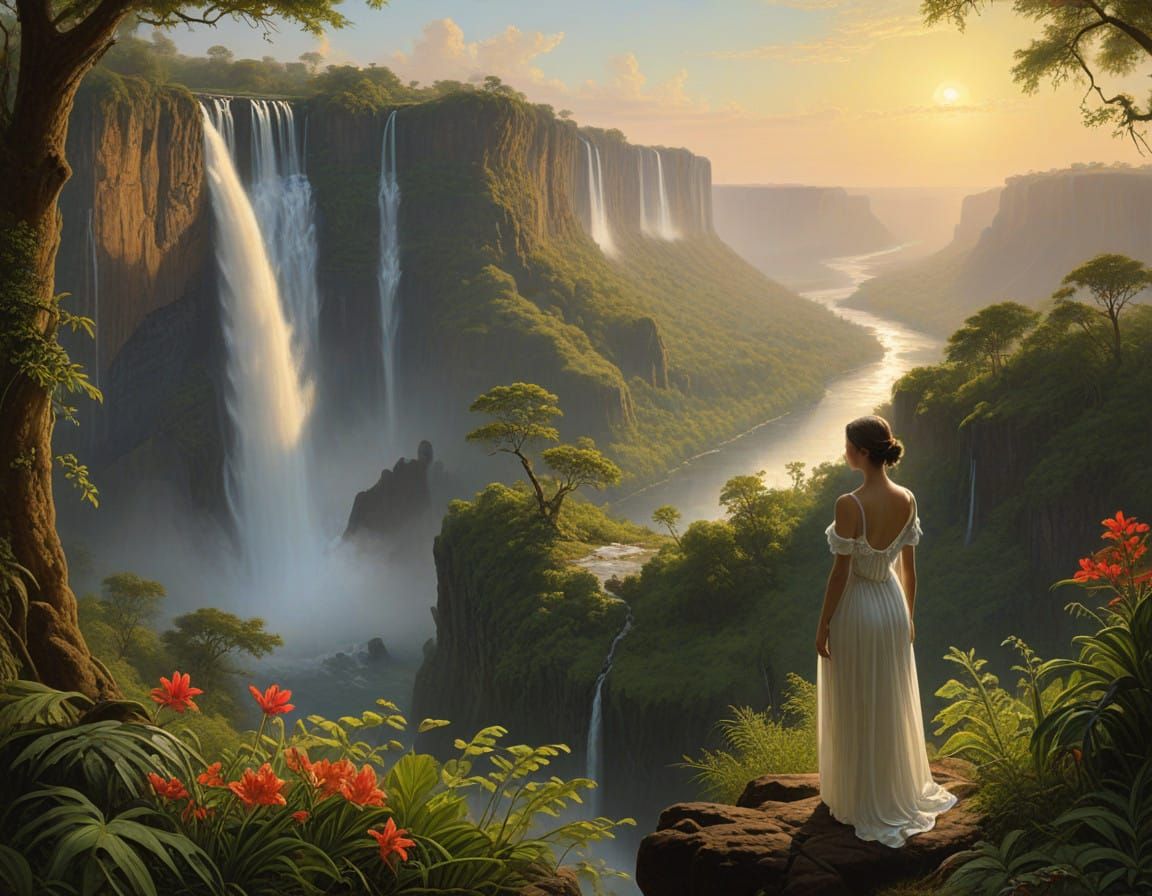 Serene Maiden at Victoria Falls, Zambia/Zimbabwe