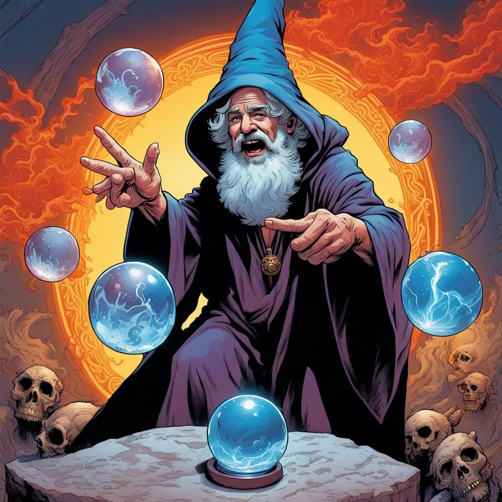 Wizard and Sammy Hagar in Comic Book Style