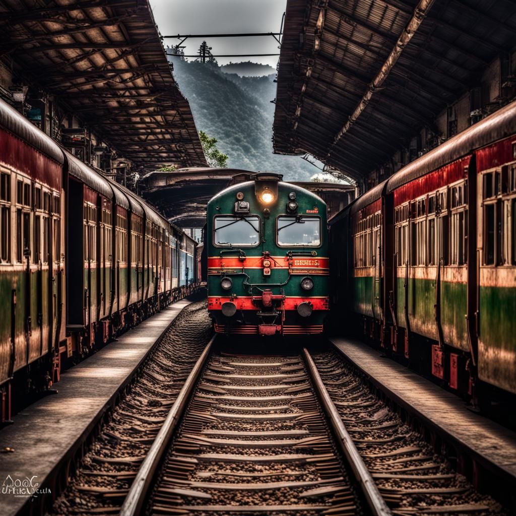 Scenic Kalka-Shimla Railway Train in Hyperrealistic Detail