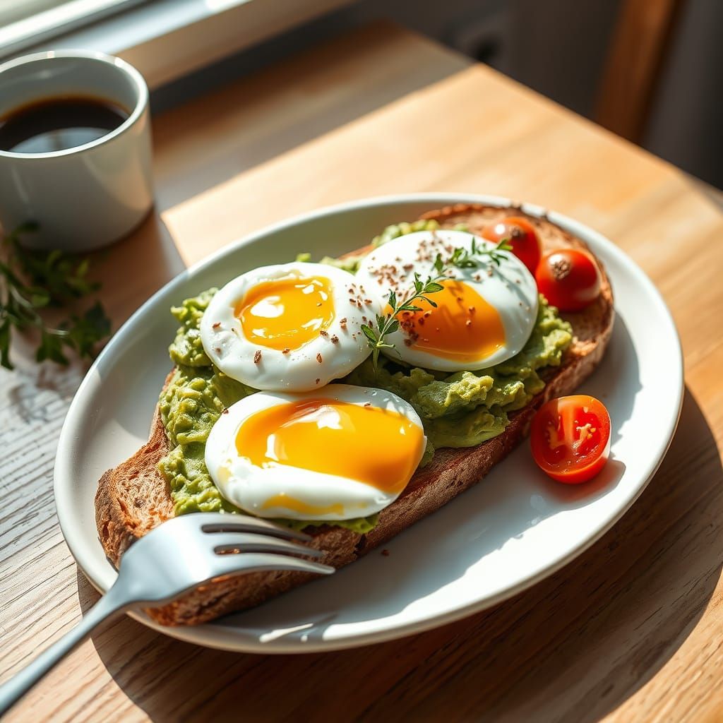 Rustic Avocado Toast with Golden Eggs
