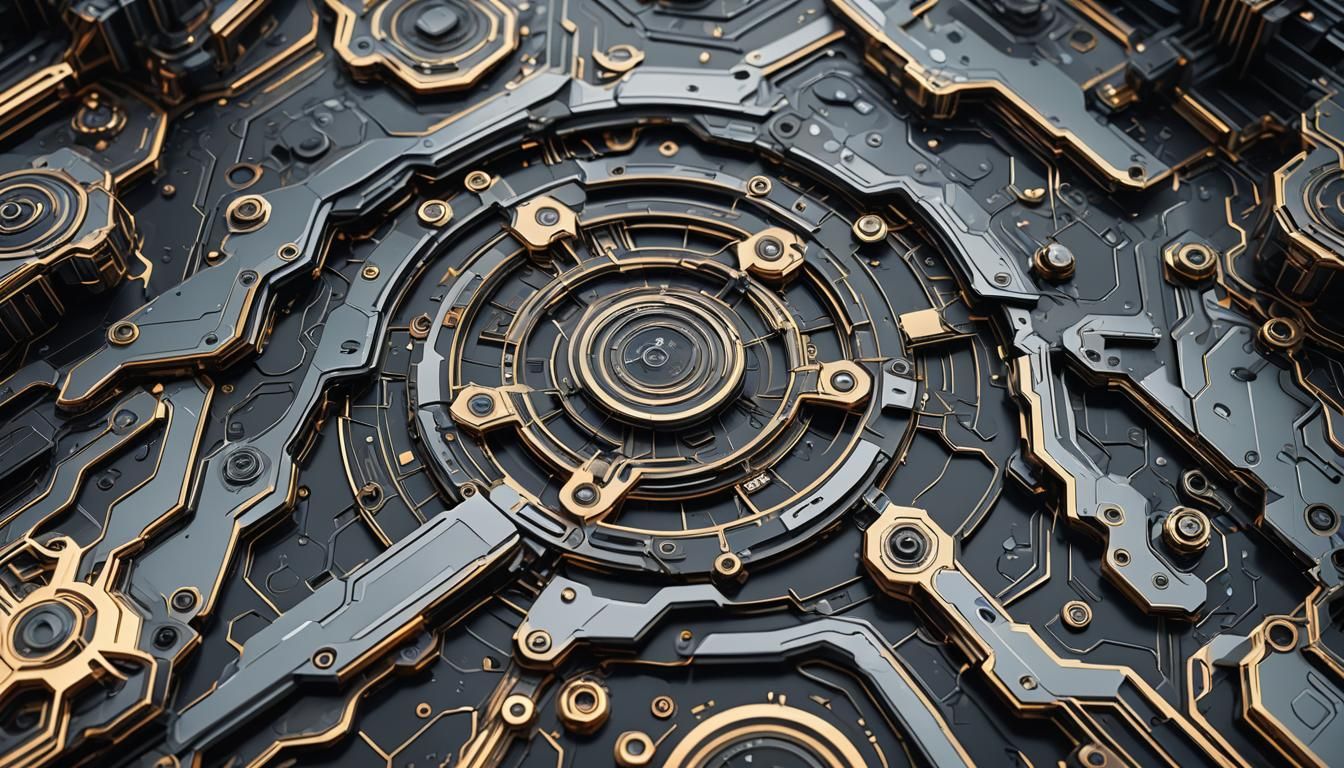 Techno-Organic Pattern Art in Futuristic Sci-Fi Style