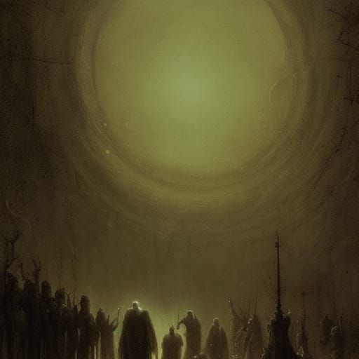 Horror Night Scene as Dark Fantasy Art