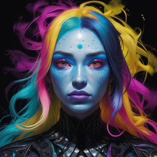 Hyperrealistic Splash Art Portrait with Dramatic Lighting