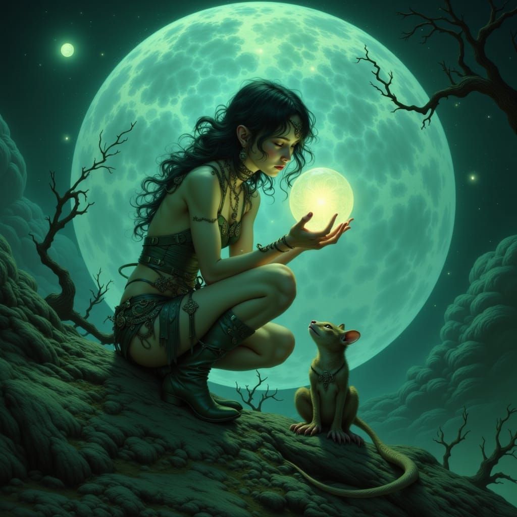 Punk Princess Shares Light with Woodland Creature in Surreal...