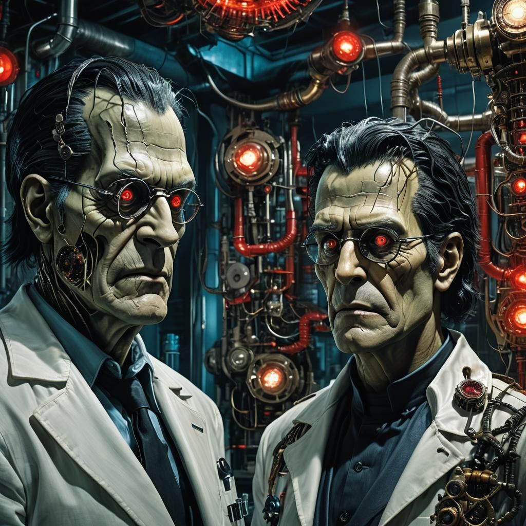 Biomechanical Horror in Giger Style: Frankenstein's Lab