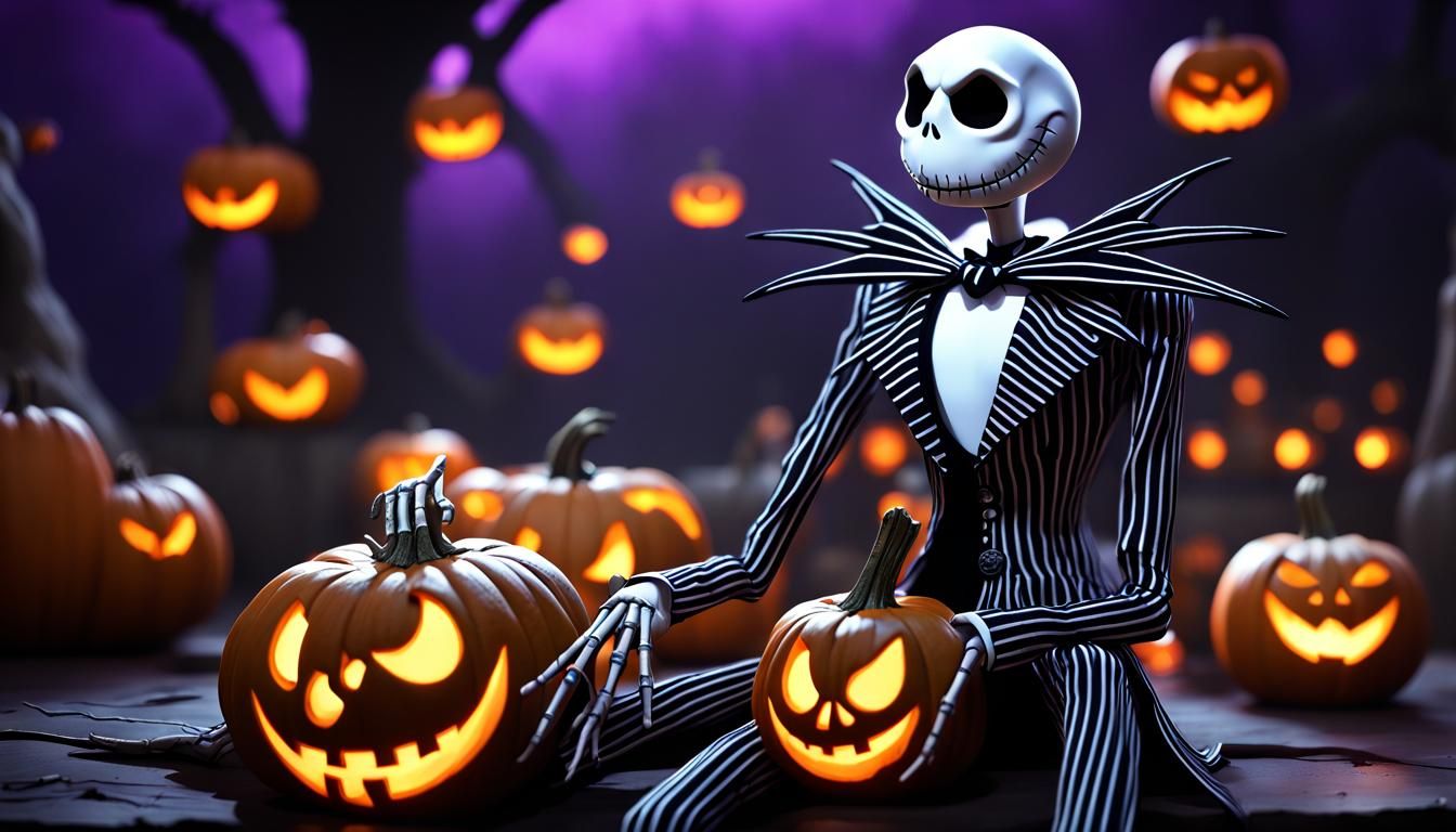 Jack Skellington: Dark Fantasy Masterpiece in 8k