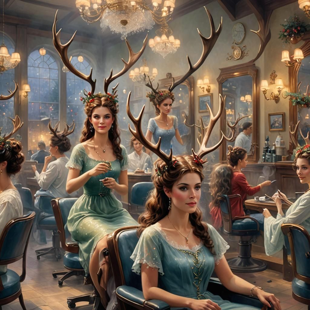 Antlered Women in Salon: Luminist Fantasy
