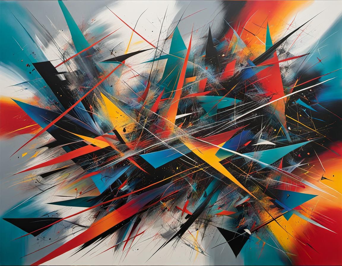 Abstract Art in Julie Mehretu Style