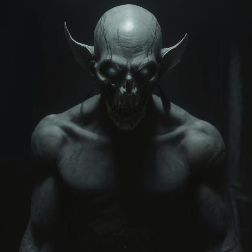 Ominous Figure with Trapezohedron Sword in Film Noir