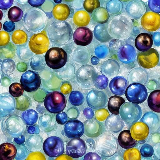 Pearls and Ice Cubes in Gouache Style