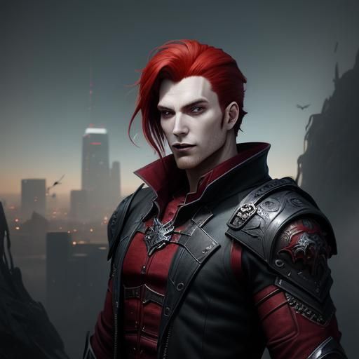 Red-Haired Vampire in Los Angeles: Detailed Matte Painting