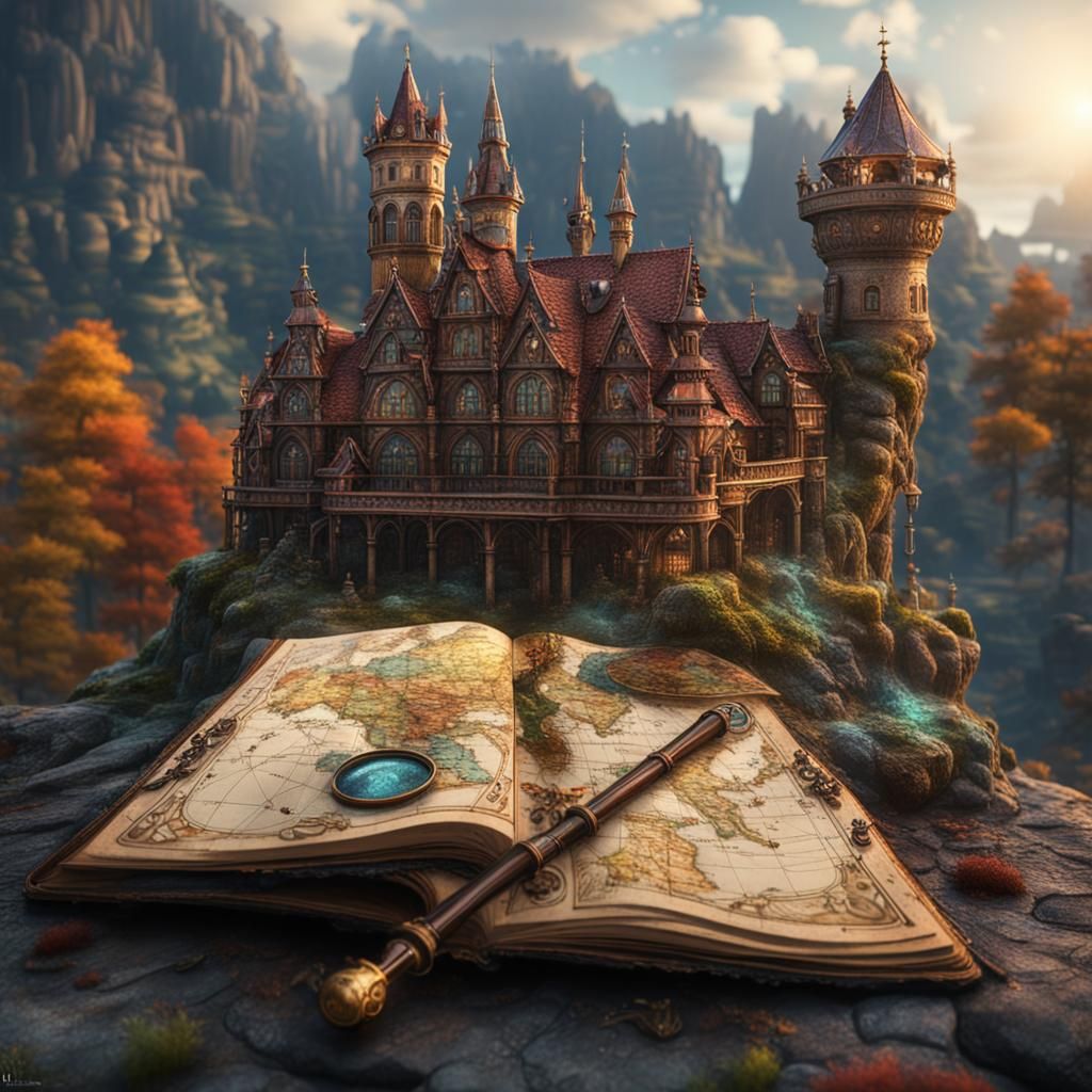 Pen Writes in Old Notebook Surrounded by Sea