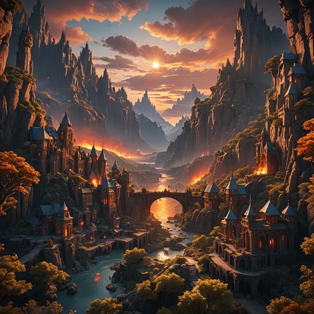 Vibrant Sunset Matte Painting in Unreal Engine