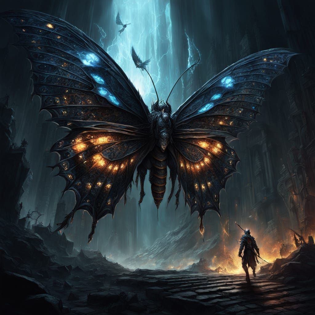 Giant Butterfly Final Boss in Desolate Landscape