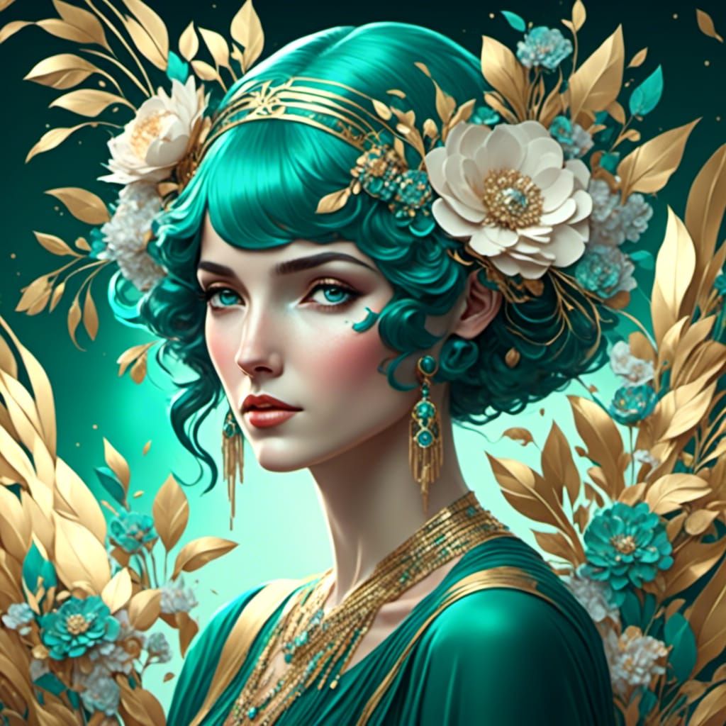 Woman with Flowers: Stunning 3D Anime Art