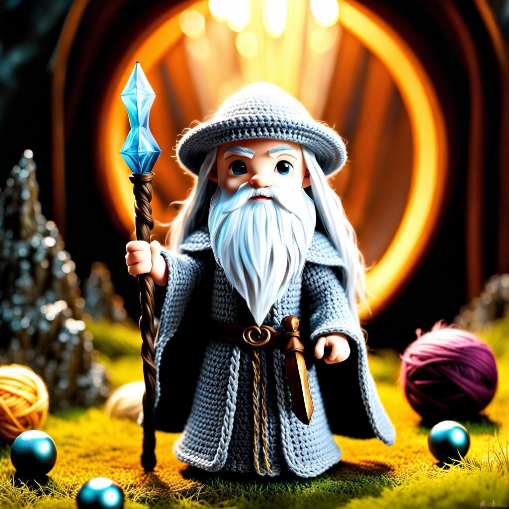 Adorable Chibi Gandalf Crochet in Middle Earth