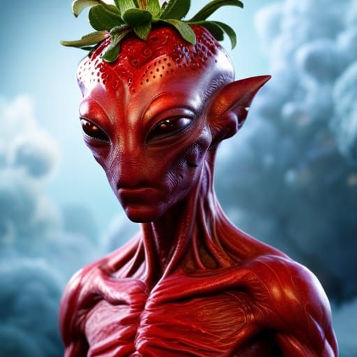 Strawberry Head Alien in Strawberry Universe