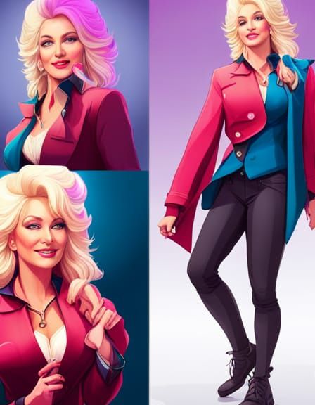 Dolly Parton Transformed into a Divine Male Figure in Ethere...