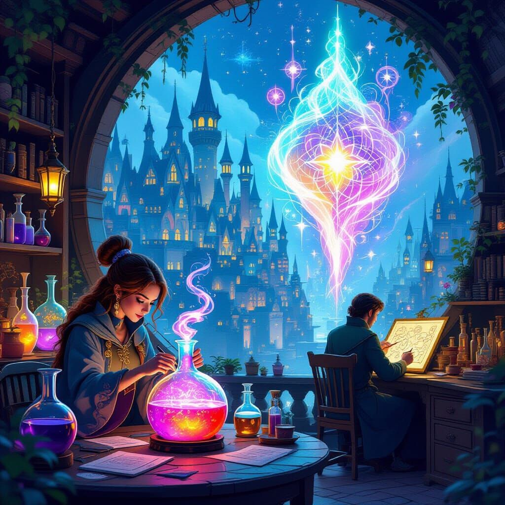 Magical Cityscape With Fantasy Careers