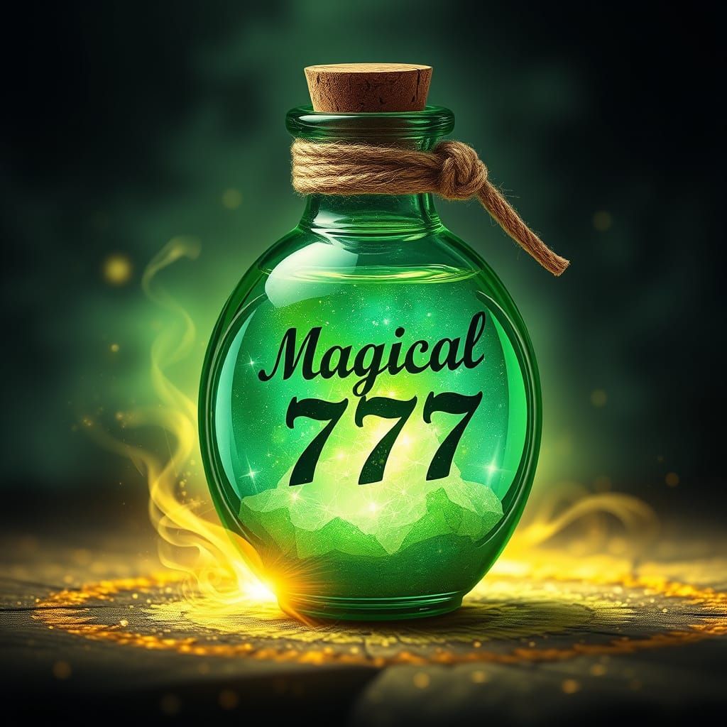 A green exquisite oval ornate transparent glass vial contain...