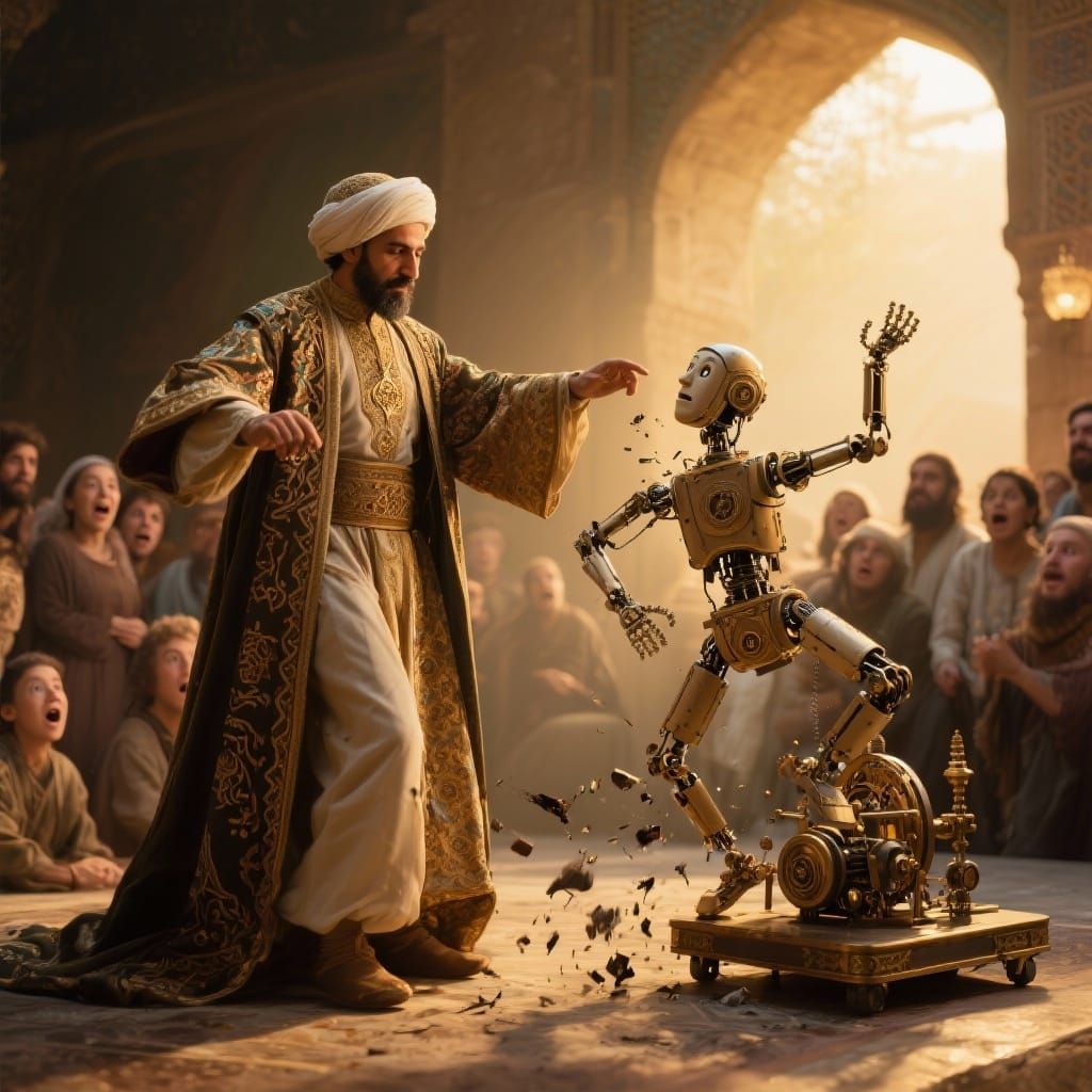 Ismail al-Jazari's Automaton Malfunctions with Silly Dance