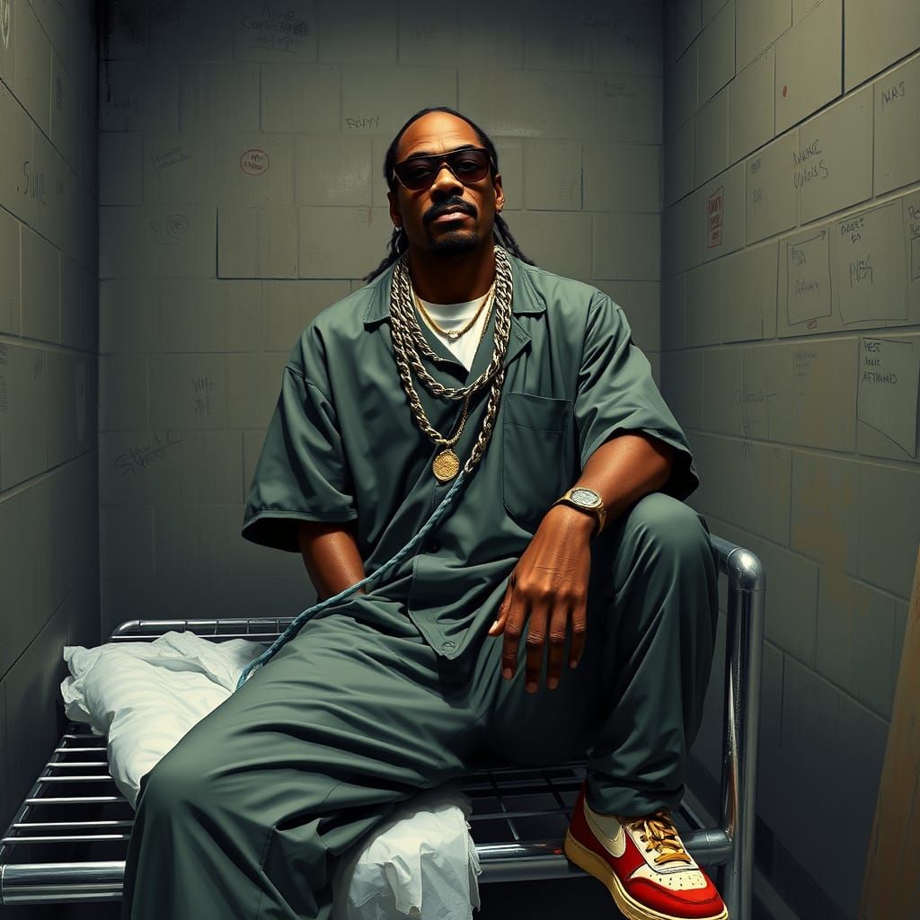 Snoop Dogg in Prison: Urban Art Portrait