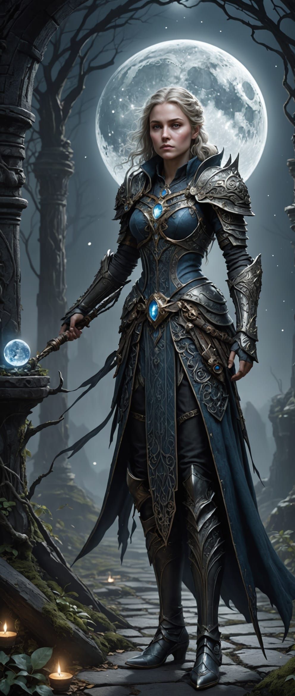 Intricate 8K Concept Art of Magical Moonheart