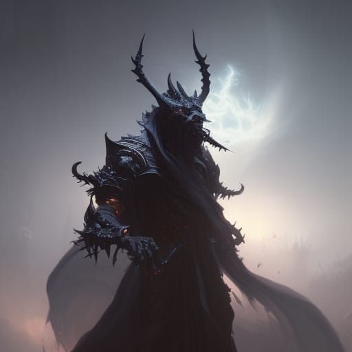 Dark Fantasy Ghost King in Digital Art Style