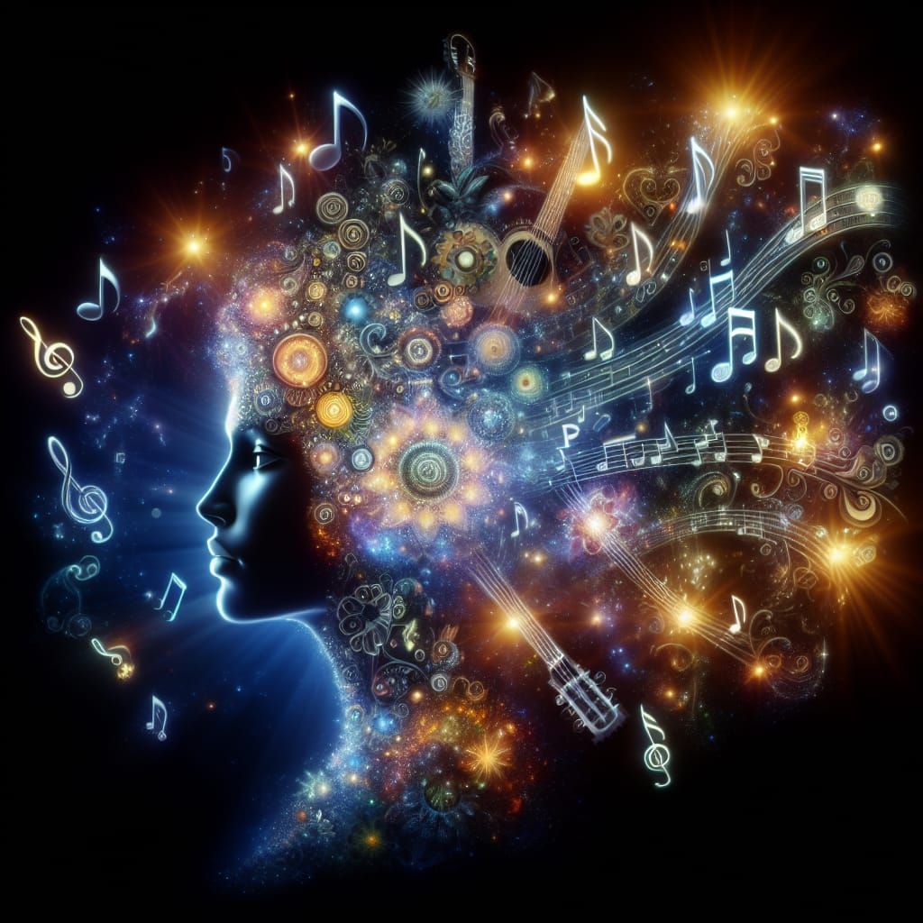 Personification of Music as an Ultra-Realistic Woman