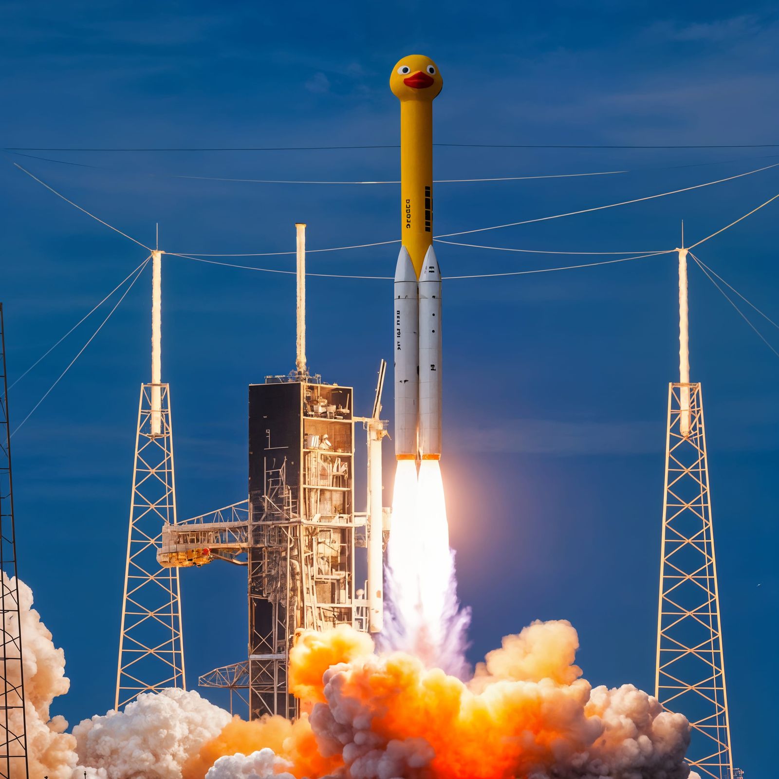 Yellow Rubber Duck Launches into Orbit from Cape Canaveral