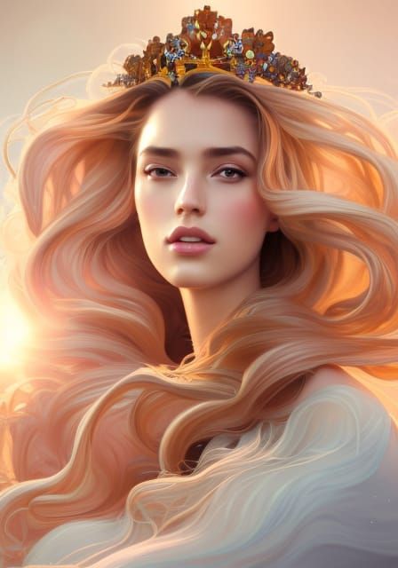 Elegant Princess Portrait with Beaded Gown