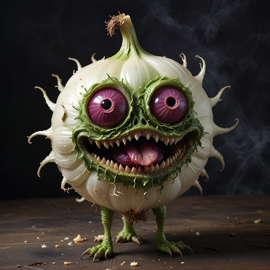 Ethereal Onion Being in Whimsical Hues