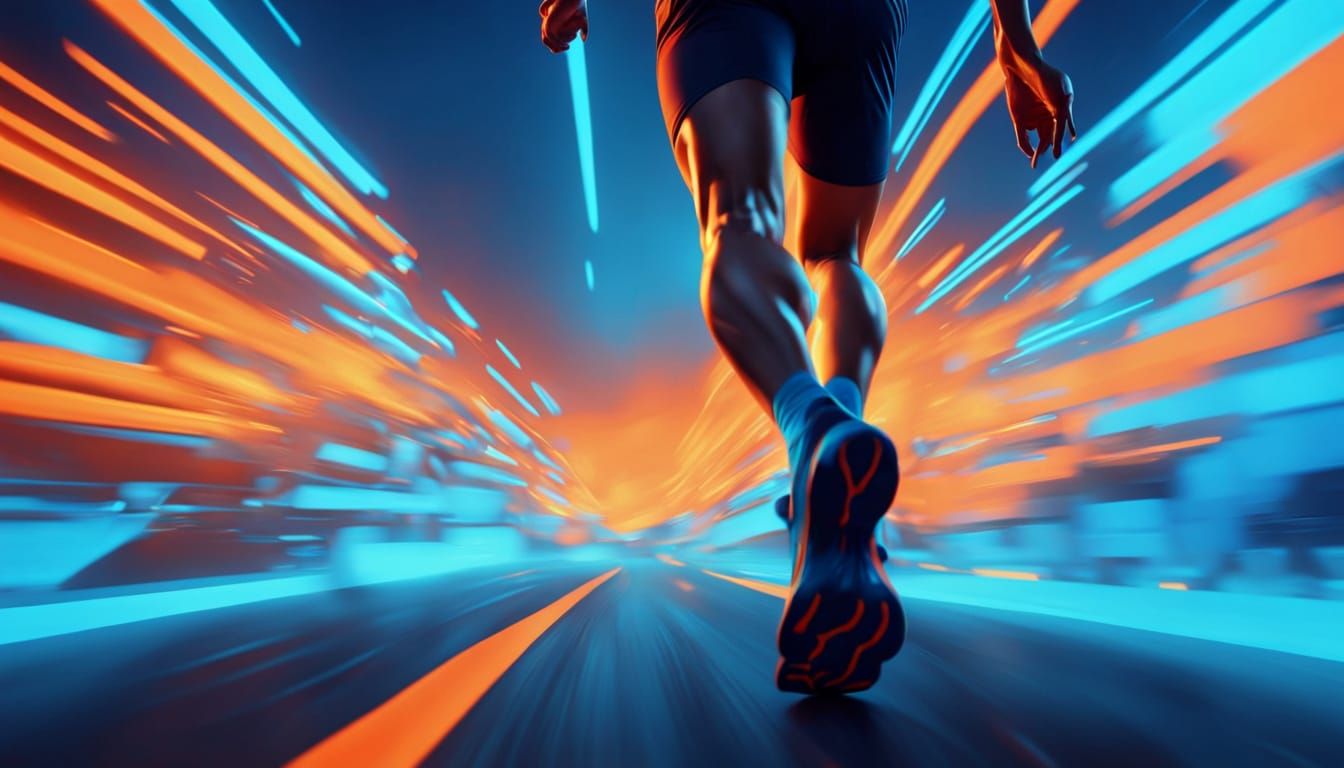 Runner in Motion: Hyperrealistic Cinematic Still