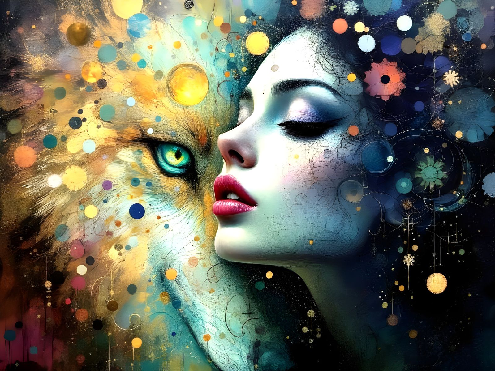 Elegant Surrealist Woman Radiates Serenity