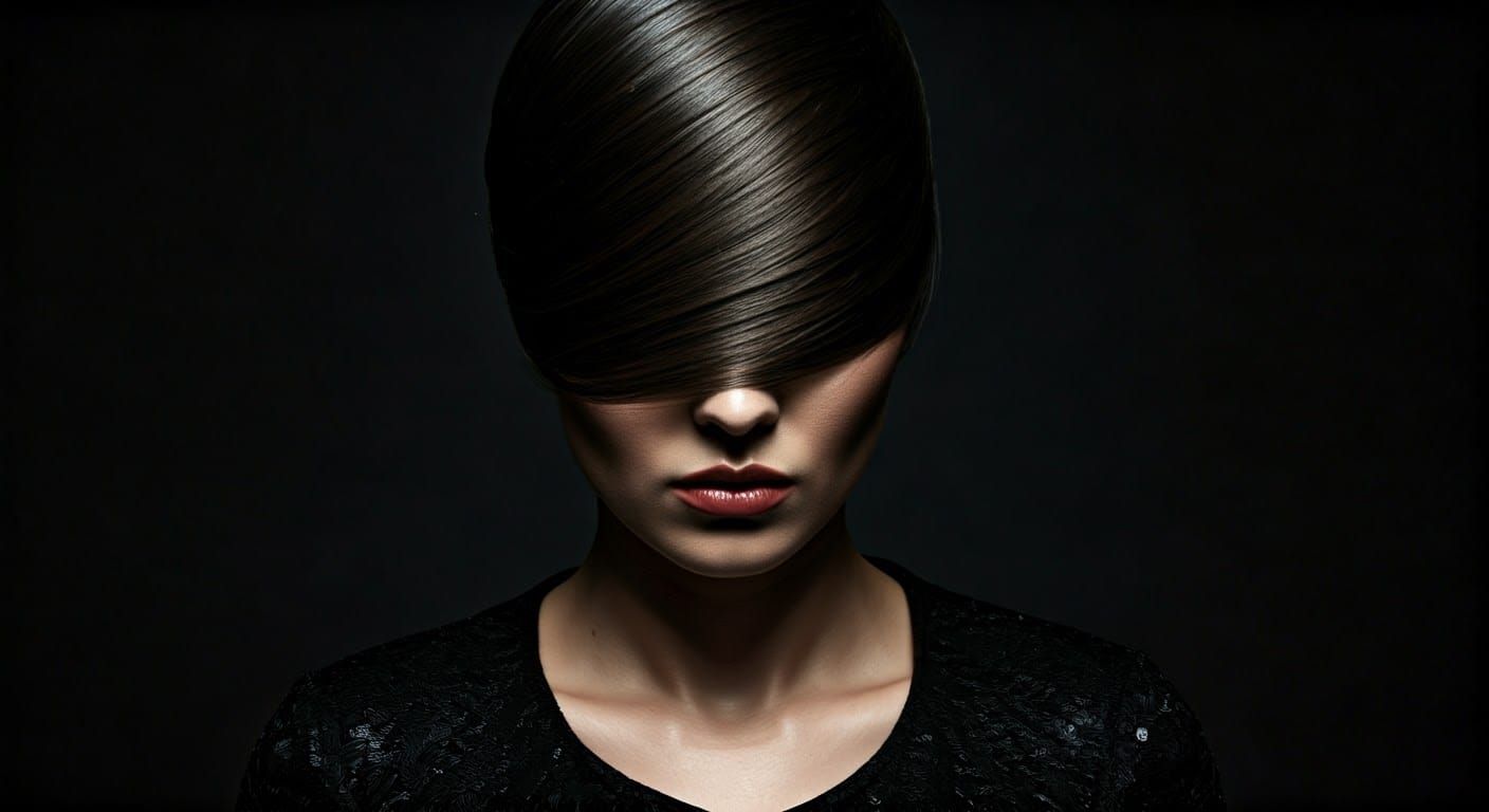 Stylized Fashion Portrait: Woman in Darkness