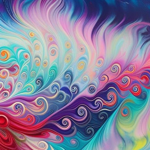 Majestic Flower Garden in Swirly Art Nouveau Style