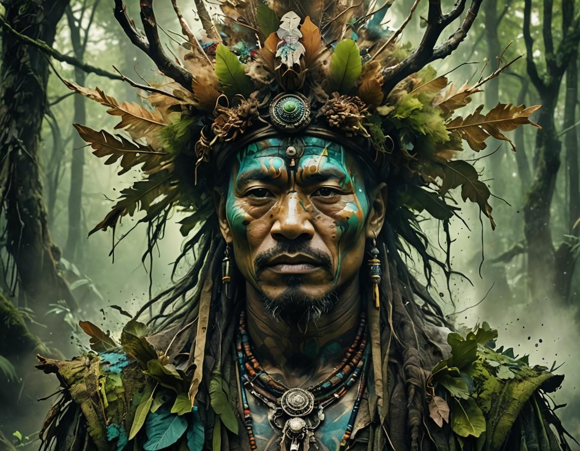 Shaman Portrait in Alberto Seveso Style