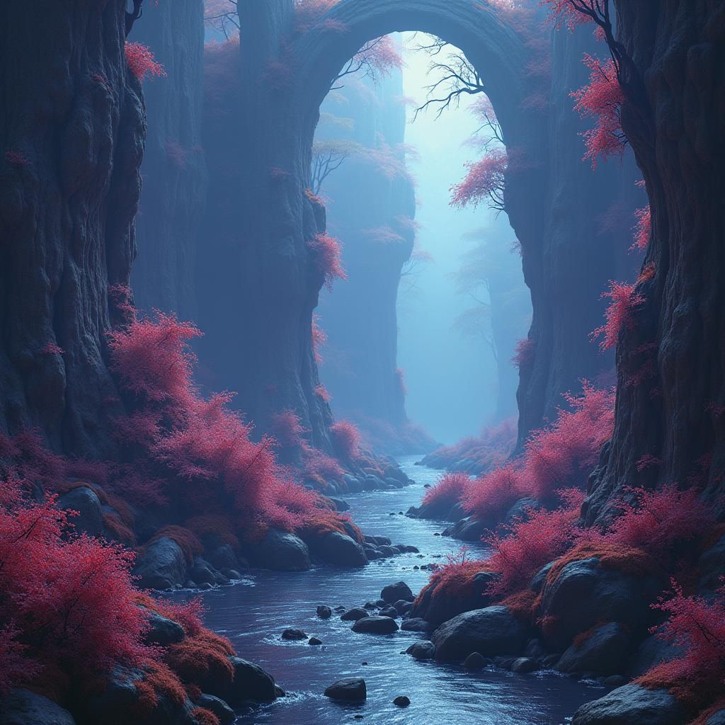 Mystical Landscape in a Digital Matte Painting Style