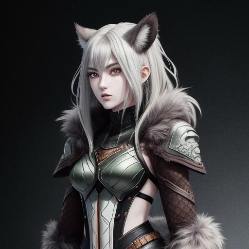 Feral Scaled Barbarian in Cel-Shaded Anime Style