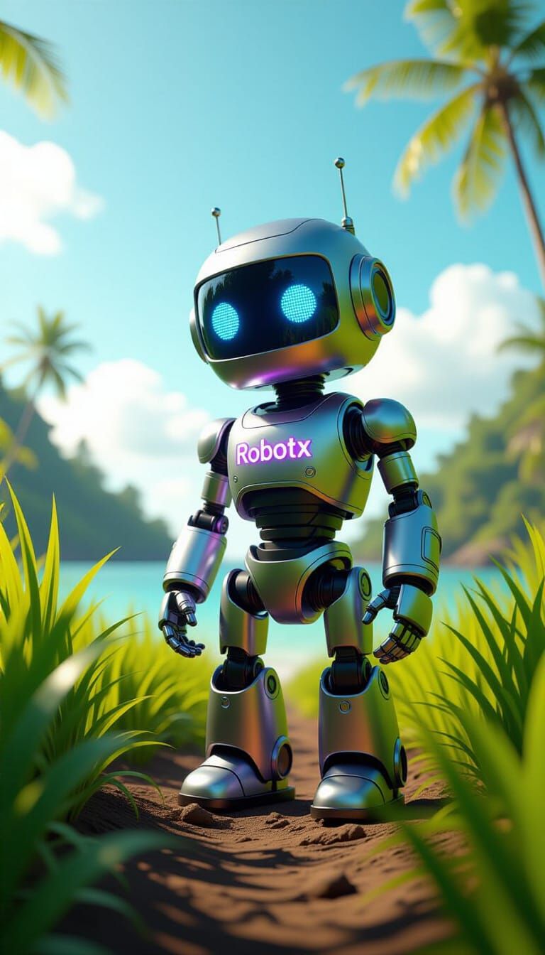 Robotx Surveys Island With Inverted Scale Jungle