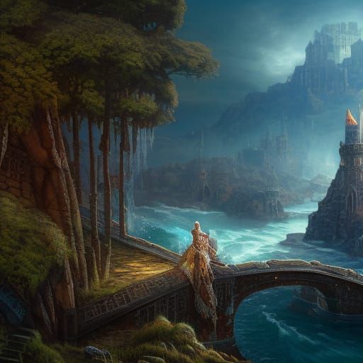 King Arthur Ruins by the Sea: Fantasy Art
