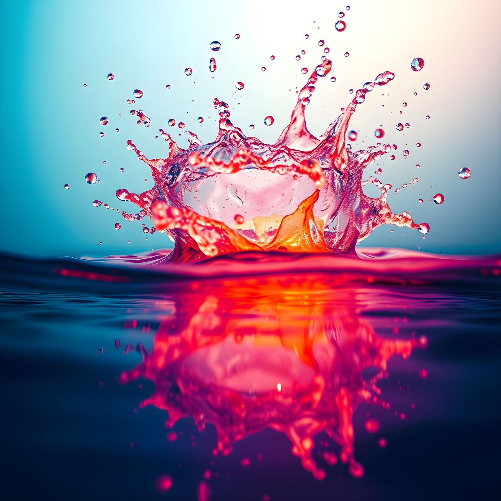 Vibrant Surrealist Splatter Painting in Thick Fluorescent Co...