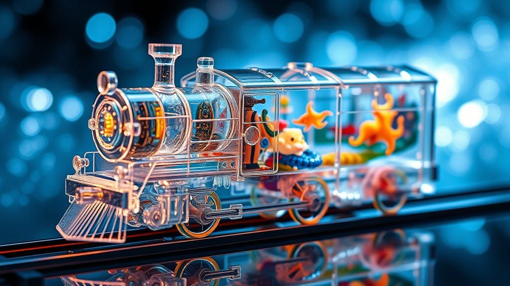 Ethereal Glass Train in Dreamy, Whimsical Style