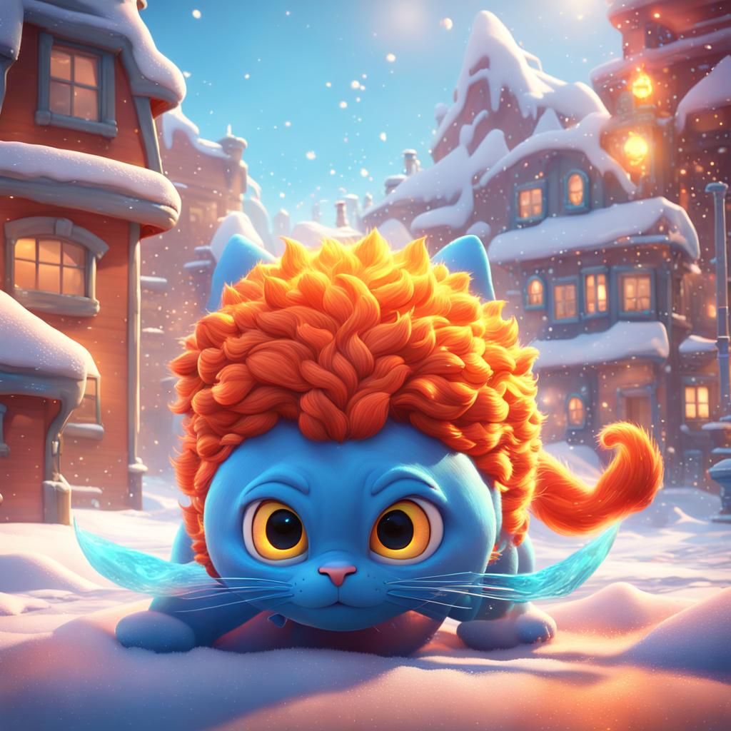 Girl Cat Transformation Dance with Mechanical Whale