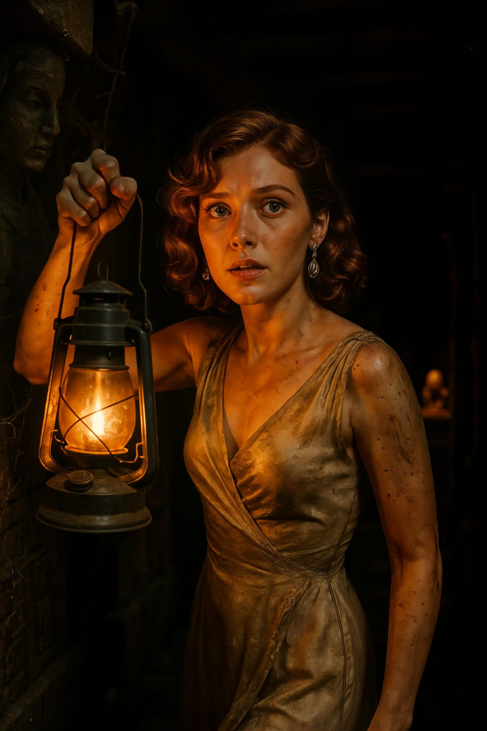 1980s Pulp Adventure: Glamorous Relic Hunter in Peril