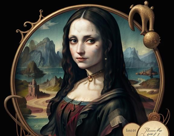 Harley Quinn as Mona Lisa in Potter Style